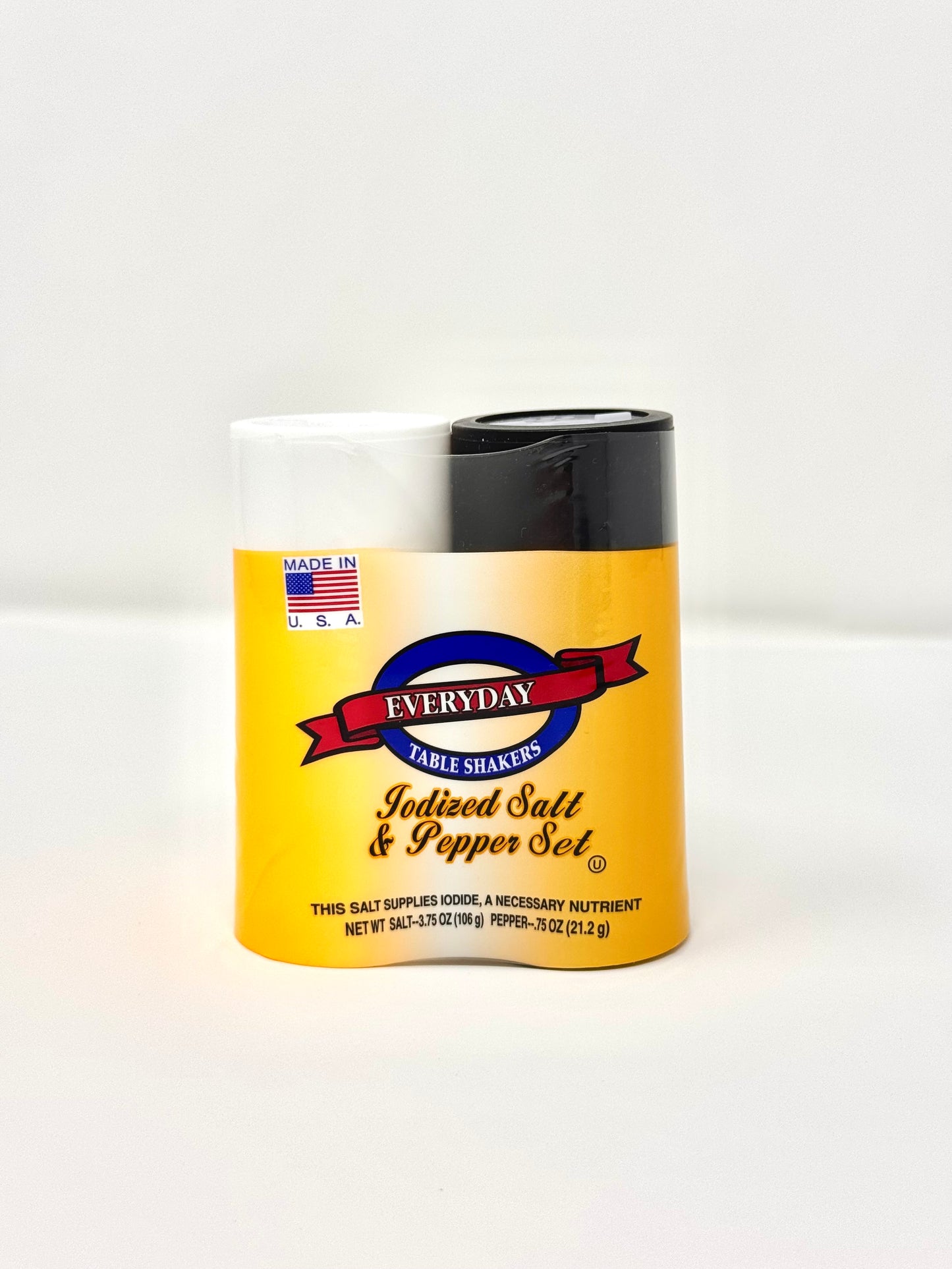 Iodized Salt & Pepper Set, (Salt 3.75 OZ, Pepper 0.75 OZ)